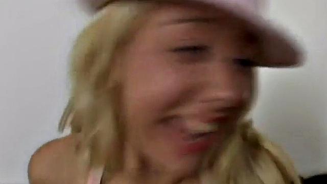 Blonde teen gets her tight pussy drilled hard and fast in close-up POV action