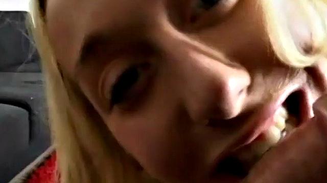 Blonde teen gets her tight pussy drilled hard and fast in close-up POV action