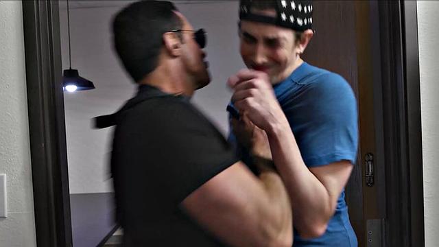 Creepy Muscle Jock Caught Wearing Stepbrother's Cum-Filled Socks