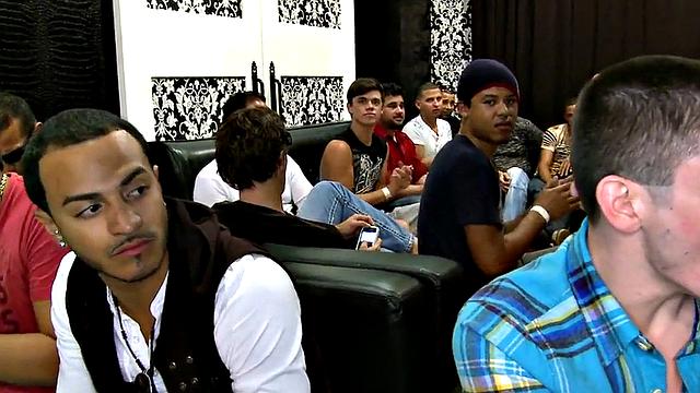 Real party male stripper gets blowjob by guys