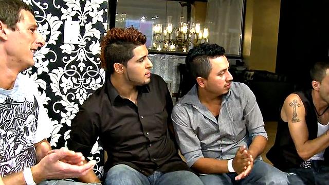 Real party male stripper gets blowjob by guys