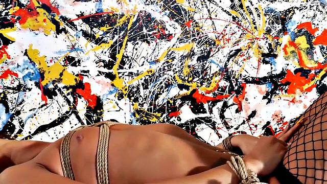 Hardtied trans throatfucked