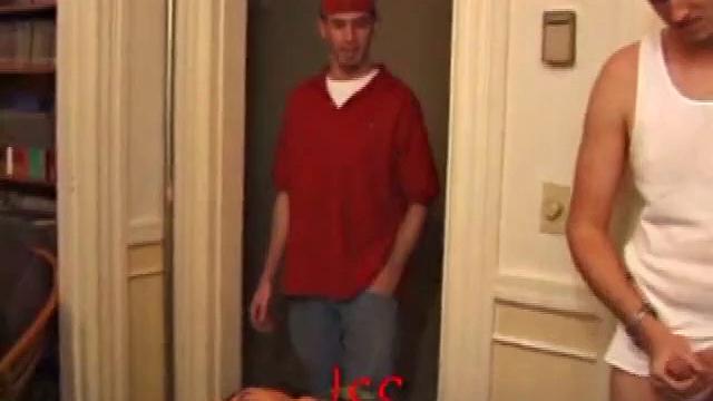 Tag, Mike Rimmer, Rod Filler and Silver are all relaxing after a busy day. Silver climbs on the massage table and the boys give him some physical attention.