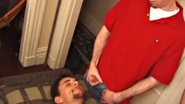 Tag, Mike Rimmer, Rod Filler and Silver are all relaxing after a busy day. Silver climbs on the massage table and the boys give him some physical attention.