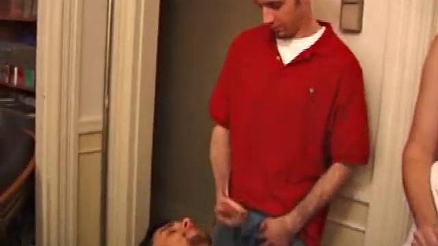 Tag, Mike Rimmer, Rod Filler and Silver are all relaxing after a busy day. Silver climbs on the massage table and the boys give him some physical attention.