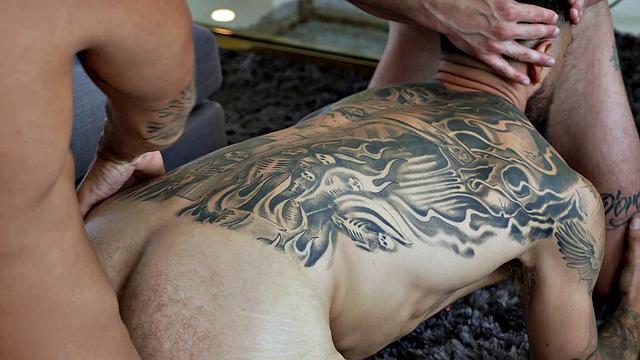 Hot Couple Spitroast Hairy Neighbour - RagingStallion