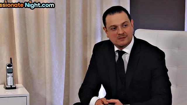 Stunning ebony bae cockriding in threesome