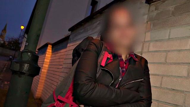 Real babe picked up and oiled for fuck by priest in outdoor van