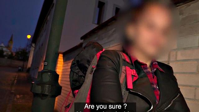 Real babe picked up and oiled for fuck by priest in outdoor van