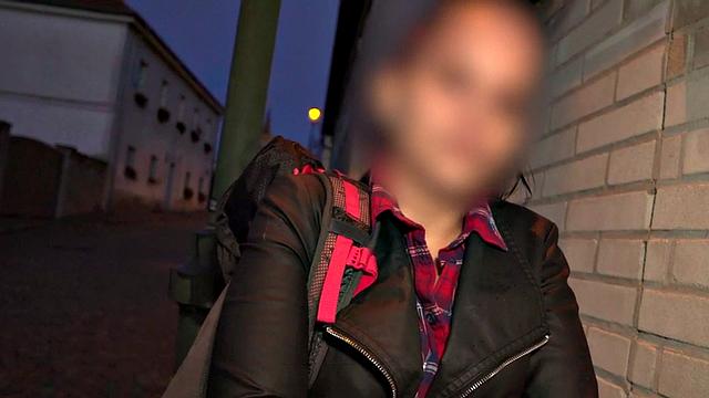 Real babe picked up and oiled for fuck by priest in outdoor van