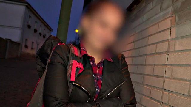 Real babe picked up and oiled for fuck by priest in outdoor van