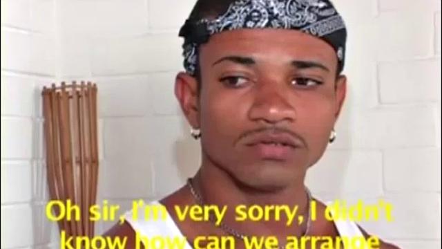 Security guard walks in and catches Emilio jacking off to some porn magazines. So, he decides to let Emilio take a crack at sucking his Brazilian cock.