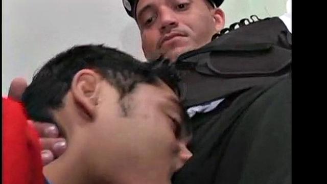 It's a Rainy Day and a Muscular Guard Phones his Friend for a Little Action