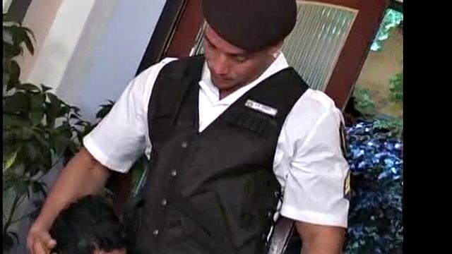 It's a Rainy Day and a Muscular Guard Phones his Friend for a Little Action