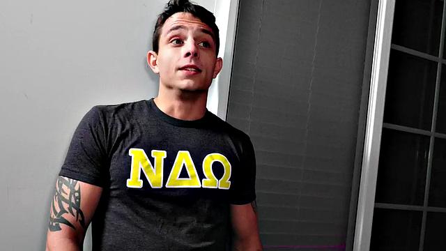 Seduced jock bent over after giving bj to top