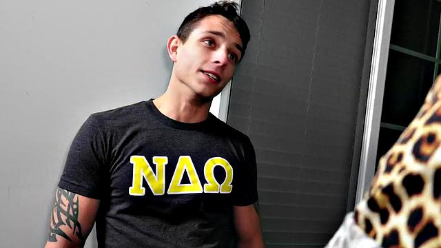 Seduced jock bent over after giving bj to top