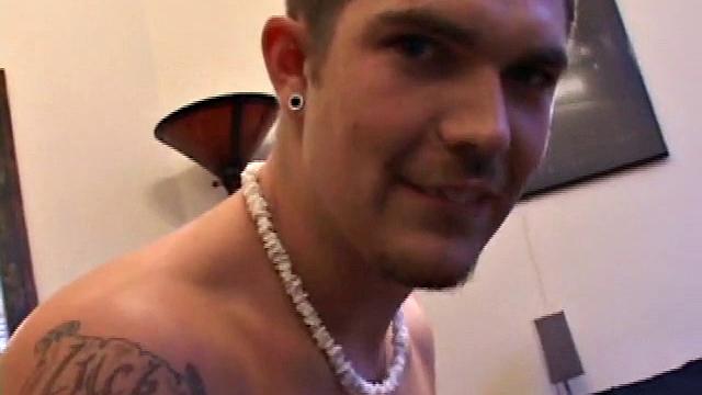 Handsome stud strokes his thick cock and shoots two loads for the camera