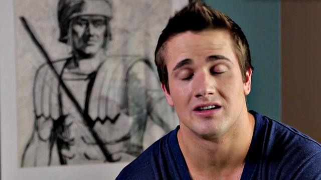 Amateur hunk teasing body and stroking shaft solo