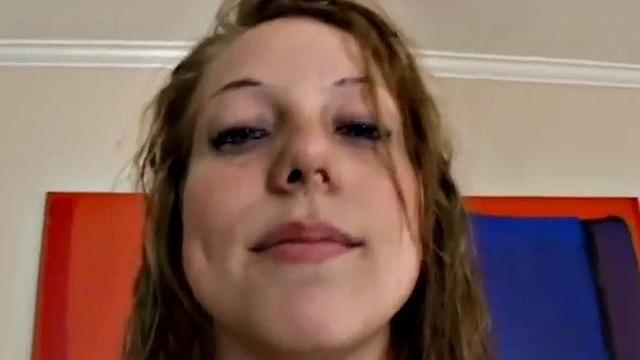 Watch this POV teen babe get off with her small tits & blow on a big cock