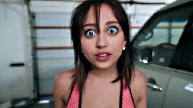 A tattooed latina teen get her trimmed pussy and tight pussy filled with cum