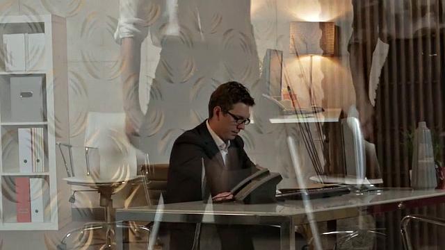 Office babes in lingerie share cock and jizz in 3way