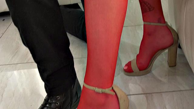 Petite lingerie trans babe rammed by bf from behind