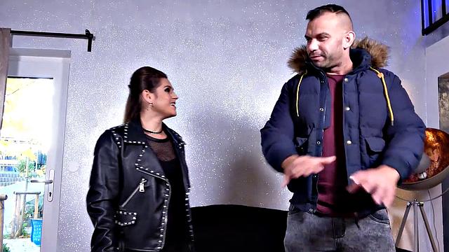 DADDY4K. Naughty gal sucks and rides hard instrument of boyfriends dad