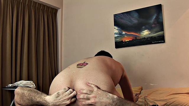 Fat mature gay drills twink in amateur home video