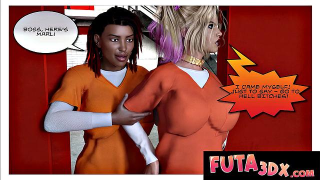 Futa3DX - Hot Blonde Gets Fucked In Prison Futa Style