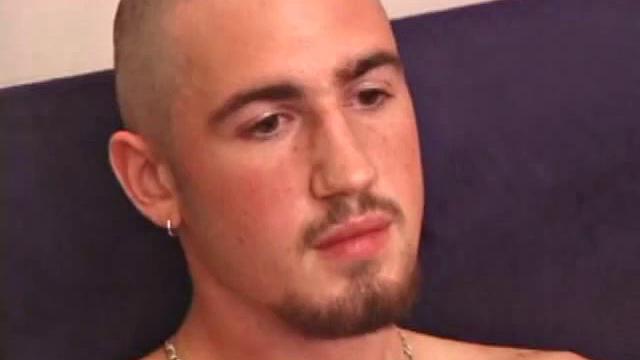 After stripping naked, Donovan grabs some lube and starts stroking. He gives his dick a serious workout, and edges himself, before splattering a load of cum on his stomach.