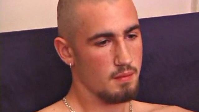 After stripping naked, Donovan grabs some lube and starts stroking. He gives his dick a serious workout, and edges himself, before splattering a load of cum on his stomach.