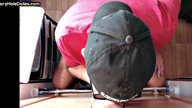 Mouthjizzed gaydaddy sucks gloryhole cock at home