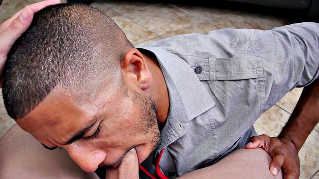 Boss and colleague double-penetrate their office bottomless threesome