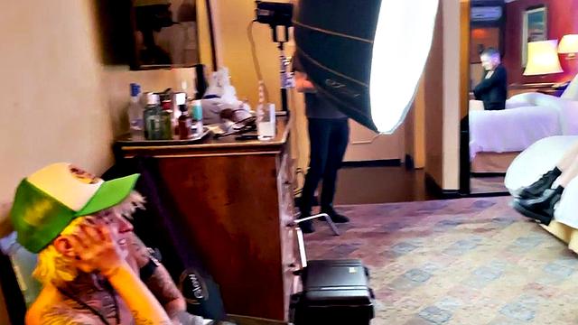 TS boy with babe in softcore kissing and cuddling BTS