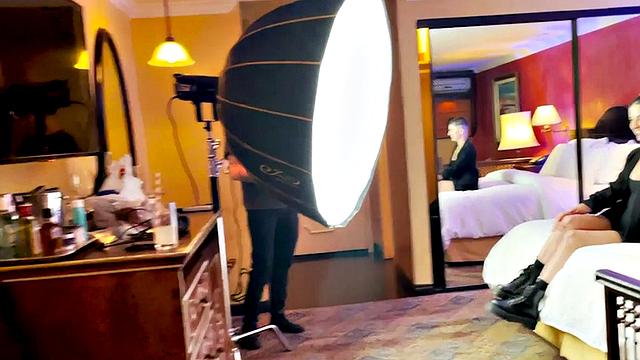 TS boy with babe in softcore kissing and cuddling BTS