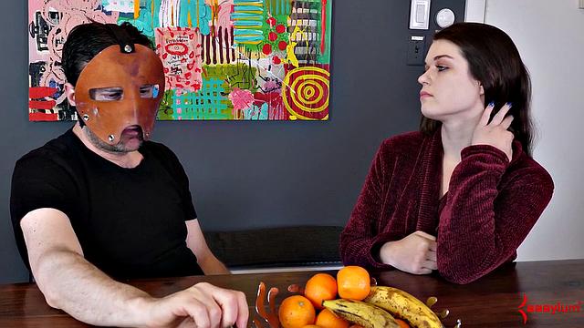 Fetish babe chatting behind scenes