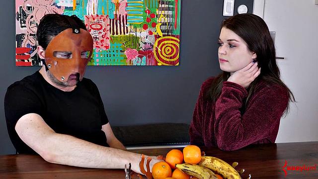 Fetish babe chatting behind scenes