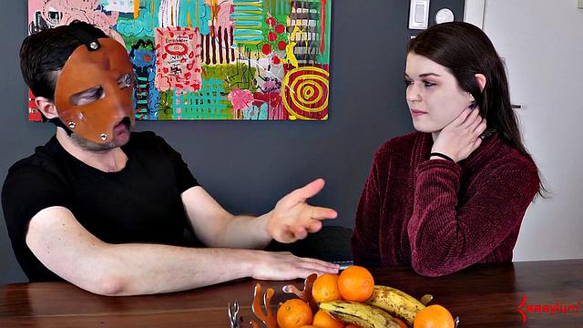 Fetish babe chatting behind scenes