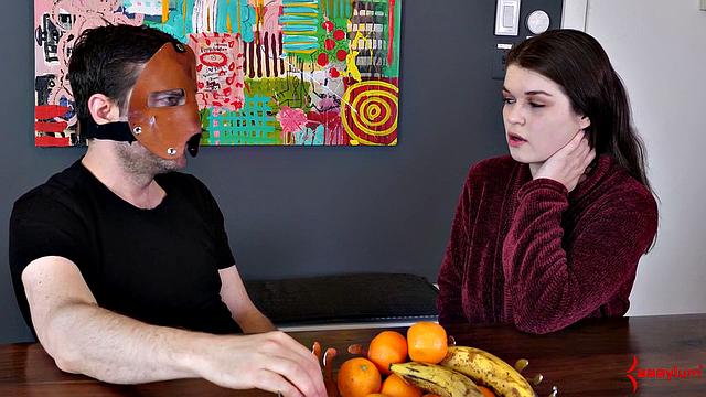 Fetish babe chatting behind scenes