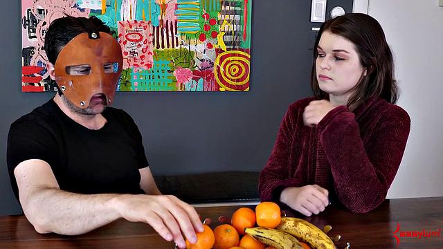 Fetish babe chatting behind scenes