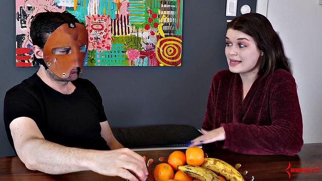 Fetish babe chatting behind scenes