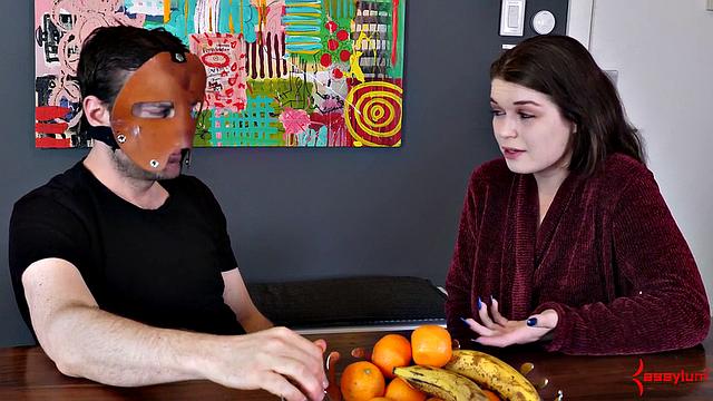 Fetish babe chatting behind scenes