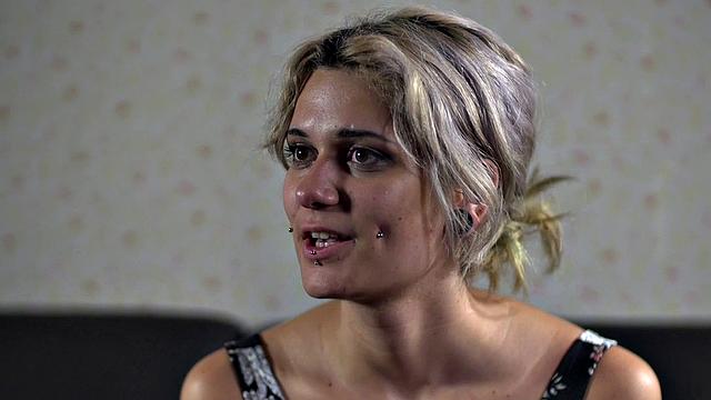 Pathetic babe used in public humiliation group sex