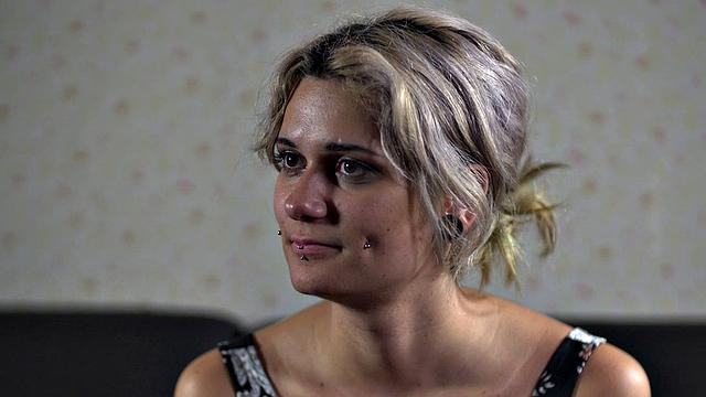 Pathetic babe used in public humiliation group sex