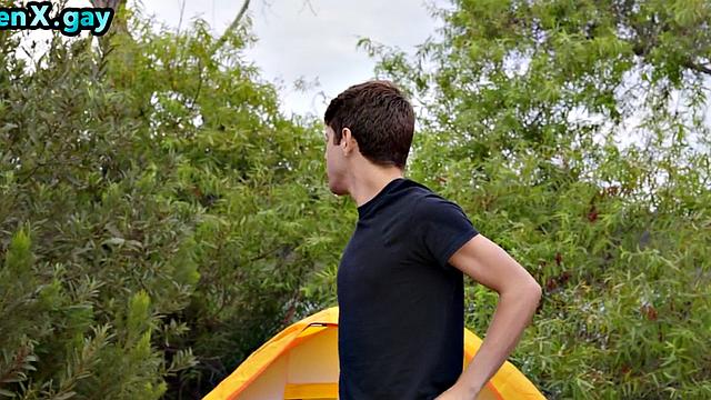 Skinny Twink Barebacing Bff In Tent Outdoors In Camp