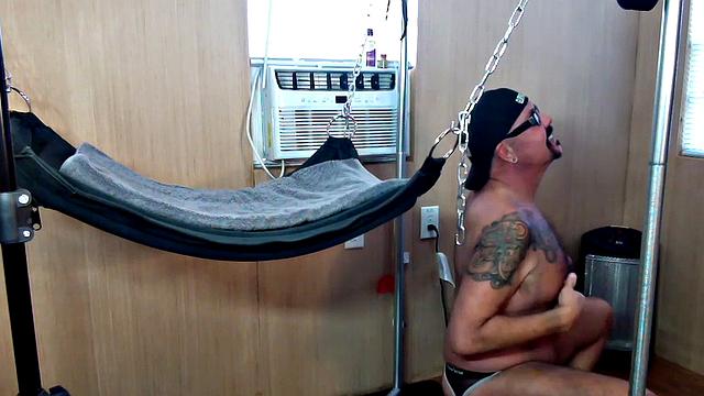 Gloryhole guy drilled by black dick in tight anal