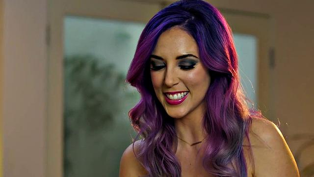 Sydney Cole's interview: inside, topless, and pierced milf with brown hair and small tits in lingerie and panties