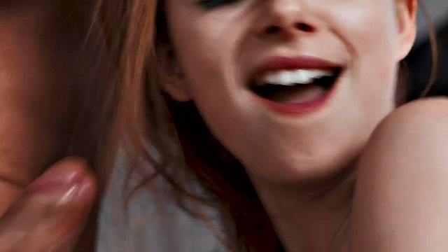 Kinky threesome with bi-curious babe & her shaved pussy