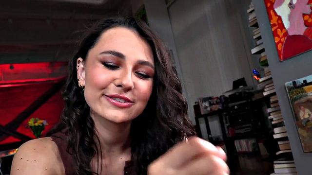 HJ amateur 21yo wanks POV dick while talking dirty