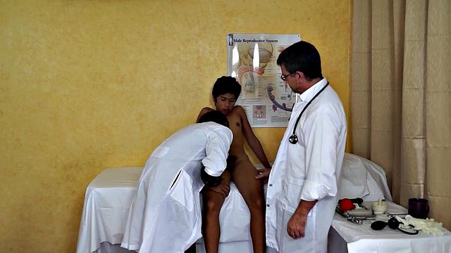 Asian anal gaping sucked by doctor while checking him